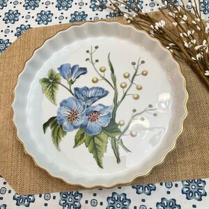 Spode Stafford‎ Flowers Lida & Acacia Flan Tart Quiche Dish 10" Round NEW